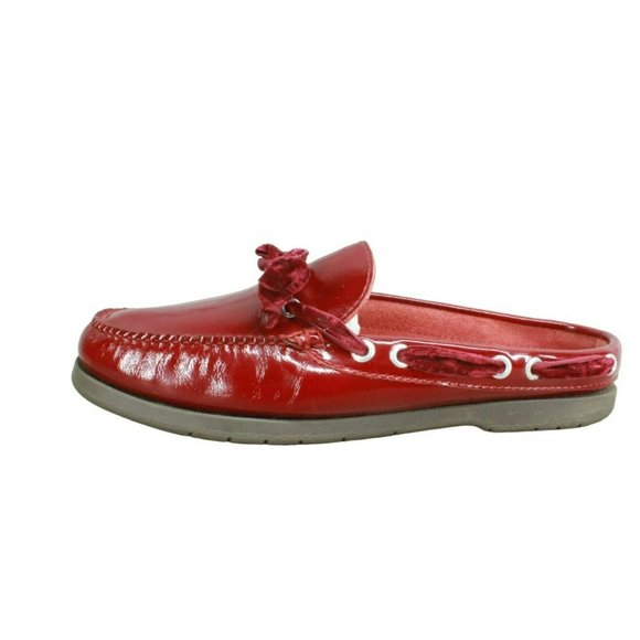 L.L. Bean Shoes - LL Bean Red Leather Slip On Handsewn Low Ankle Loafer Shoes Size 7.5 M